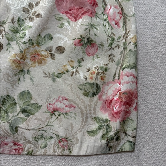 VTG 80s Midnight Glo Brocade Roses Puff Sleeve Bows Mini Dress S - Picture 3 of 9